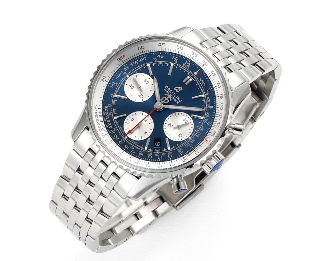 Chronograph - White Ceramic - Blue- N-Timer - 904L Steel - Automatic - 43mm