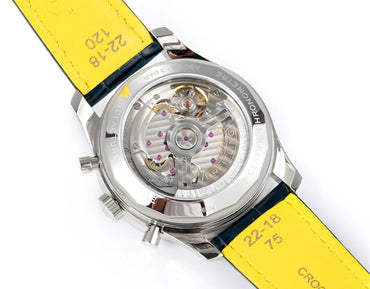 Chronograph - Rhinestone bezel - Blue White - N-Timer - Blue Leather - Automatic - 43mm