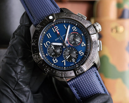Chronograph -Blue Black - Blue Rubber - Quartz - 43mm