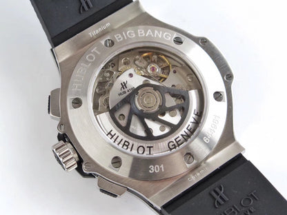 Chronograph -Black Silver  - Black Rubber - Automatic - 44mm