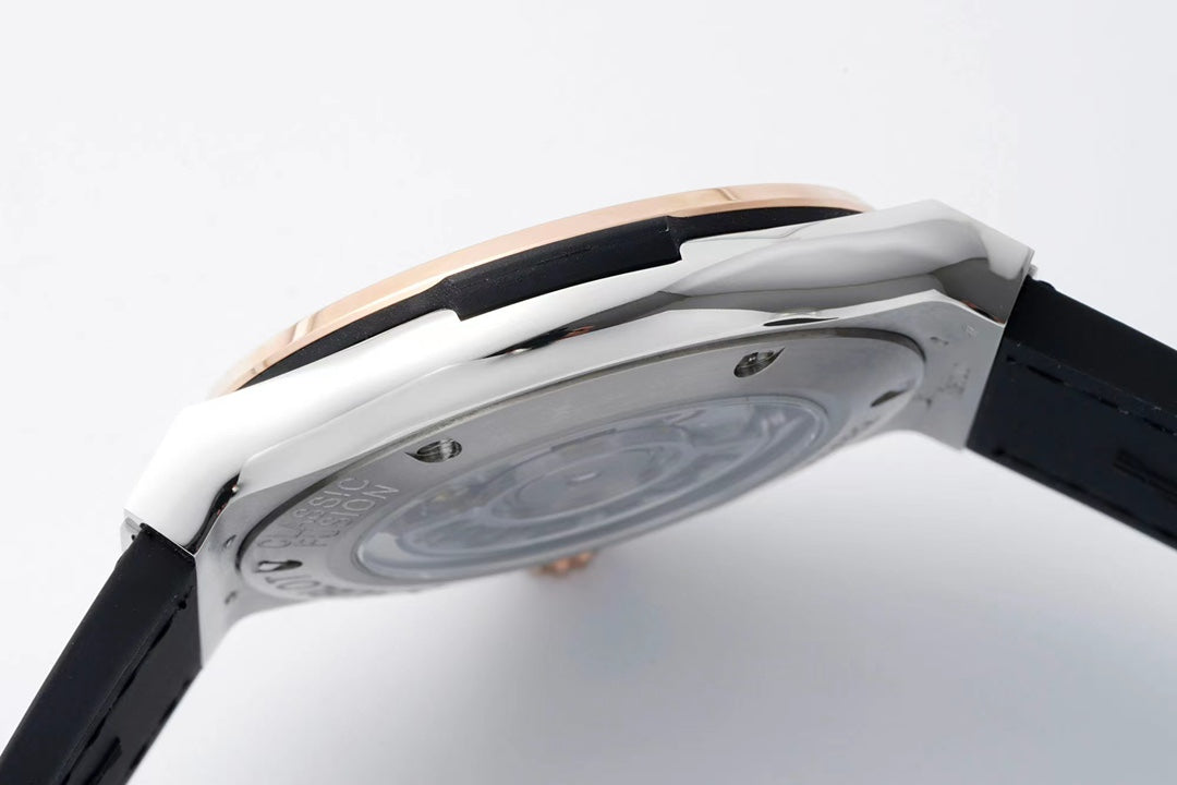 Black - Rosegold 904L Steel - Black Leather - Automatic - 42mm