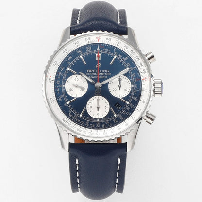 Chronograph - White Ceramic - Blue White- N-Timer - Blue Leather - Automatic - 43mm