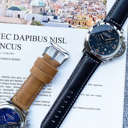 Chronograph - Silver - Darkblue Rubber - Quartz - 50mm