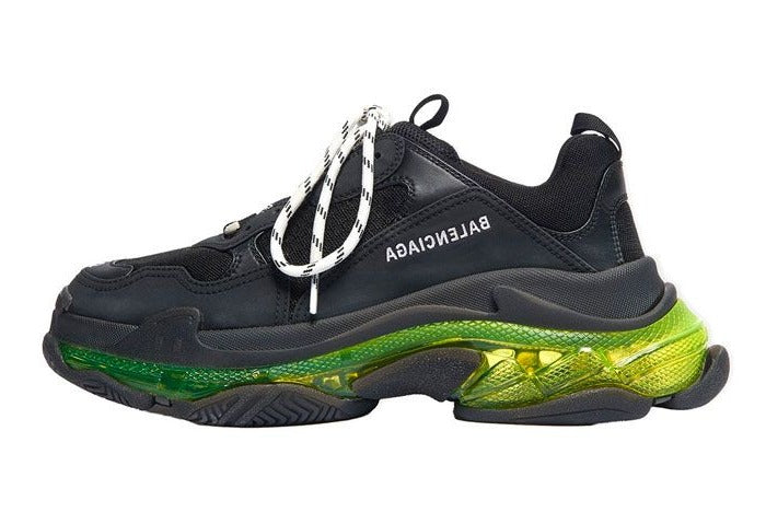 Bciaga Triple S Clear Sole Black/Fluorescent Yellow